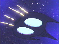 The sea skate-shaped fighter used by Zoll, and by Zorba for his escape.